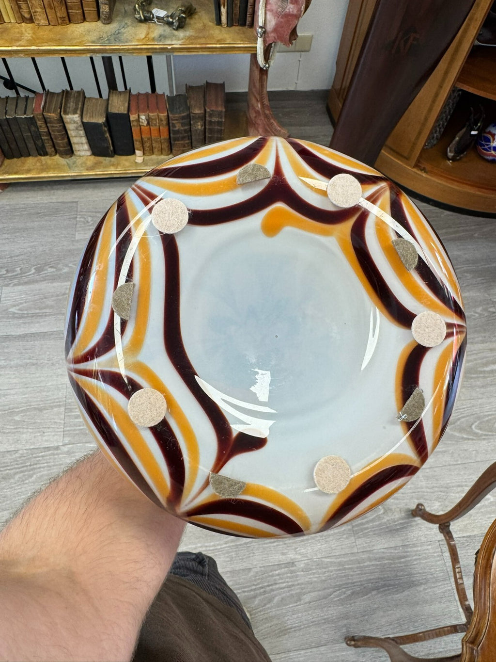 Vintage Bodenvase grosse Vase aus Glas Lollipop Space Age Schott Zwiesel 81x27cm