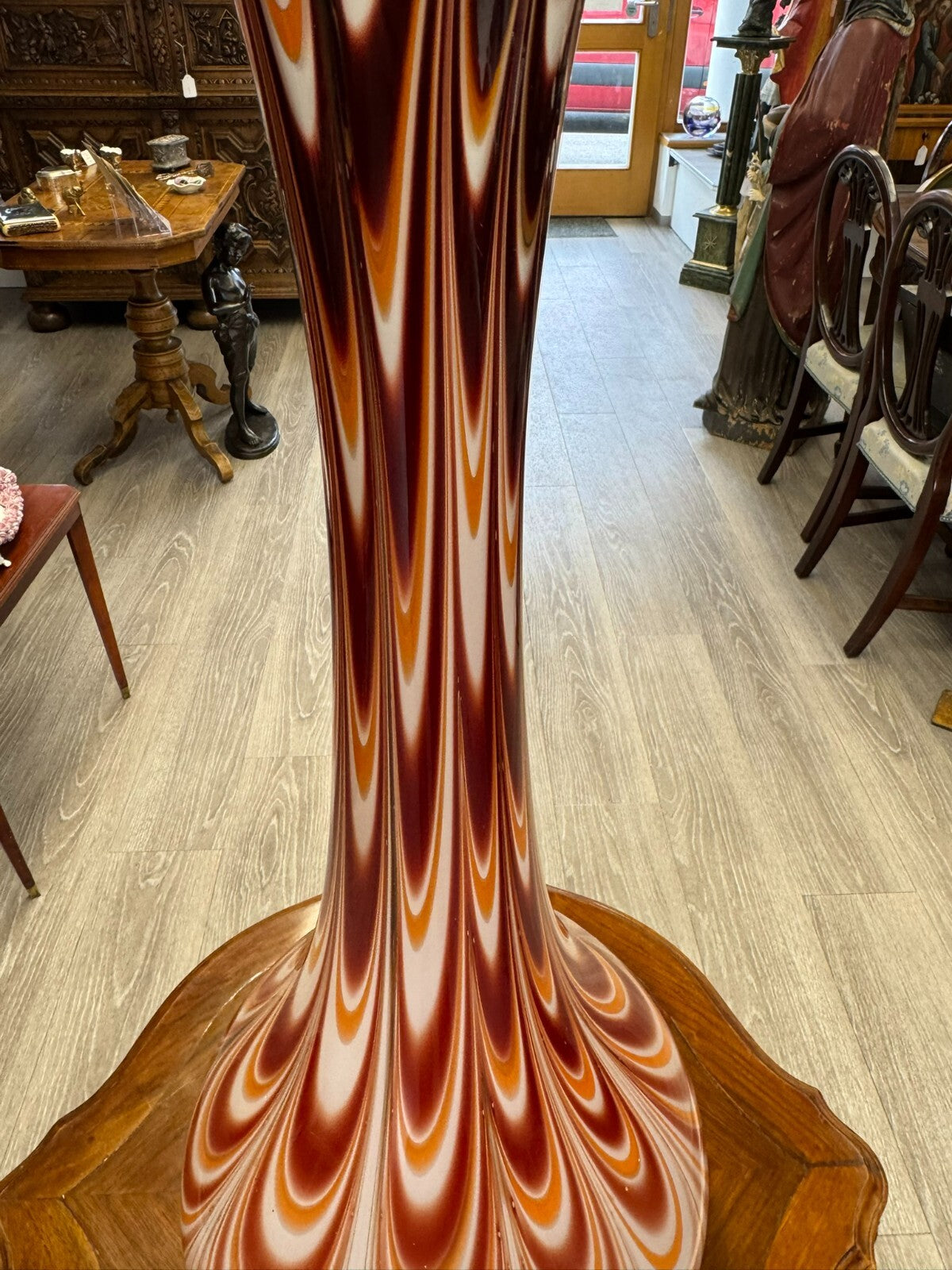 Vintage Bodenvase grosse Vase aus Glas Lollipop Space Age Schott Zwiesel 73x30cm