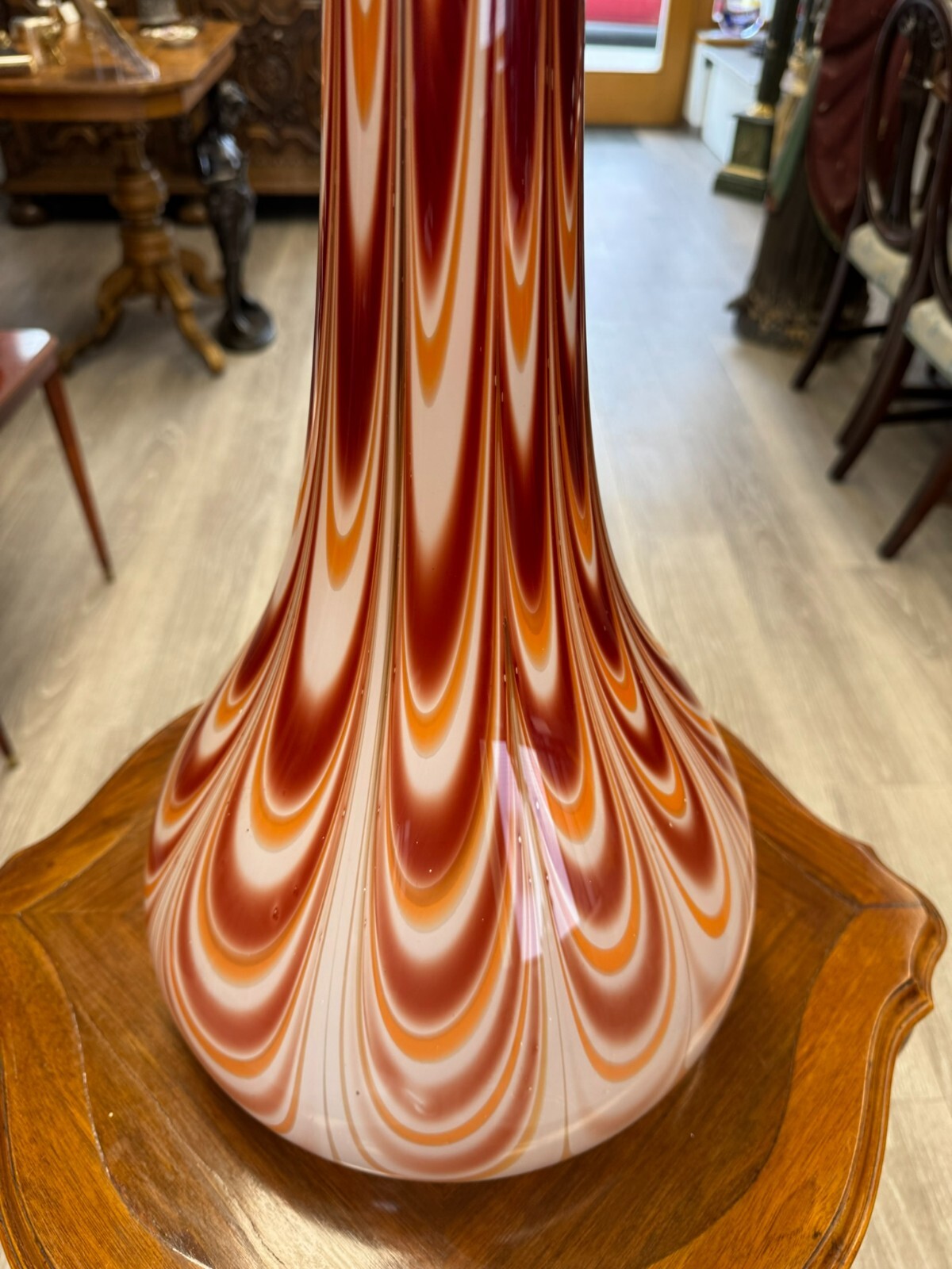 Vintage Bodenvase grosse Vase aus Glas Lollipop Space Age Schott Zwiesel 73x30cm