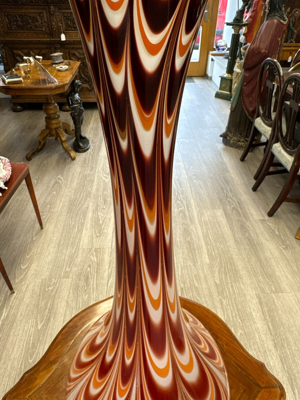 Vintage Bodenvase grosse Vase aus Glas Lollipop Space Age Schott Zwiesel 73x30cm