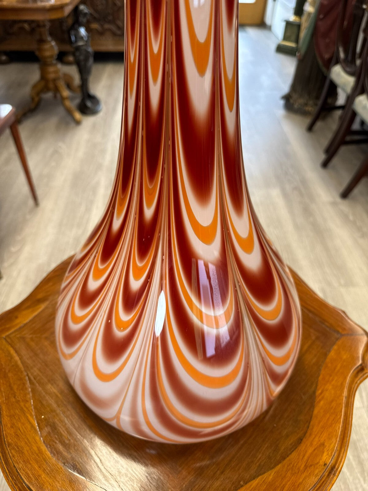 Vintage Bodenvase grosse Vase aus Glas Lollipop Space Age Schott Zwiesel 73x30cm
