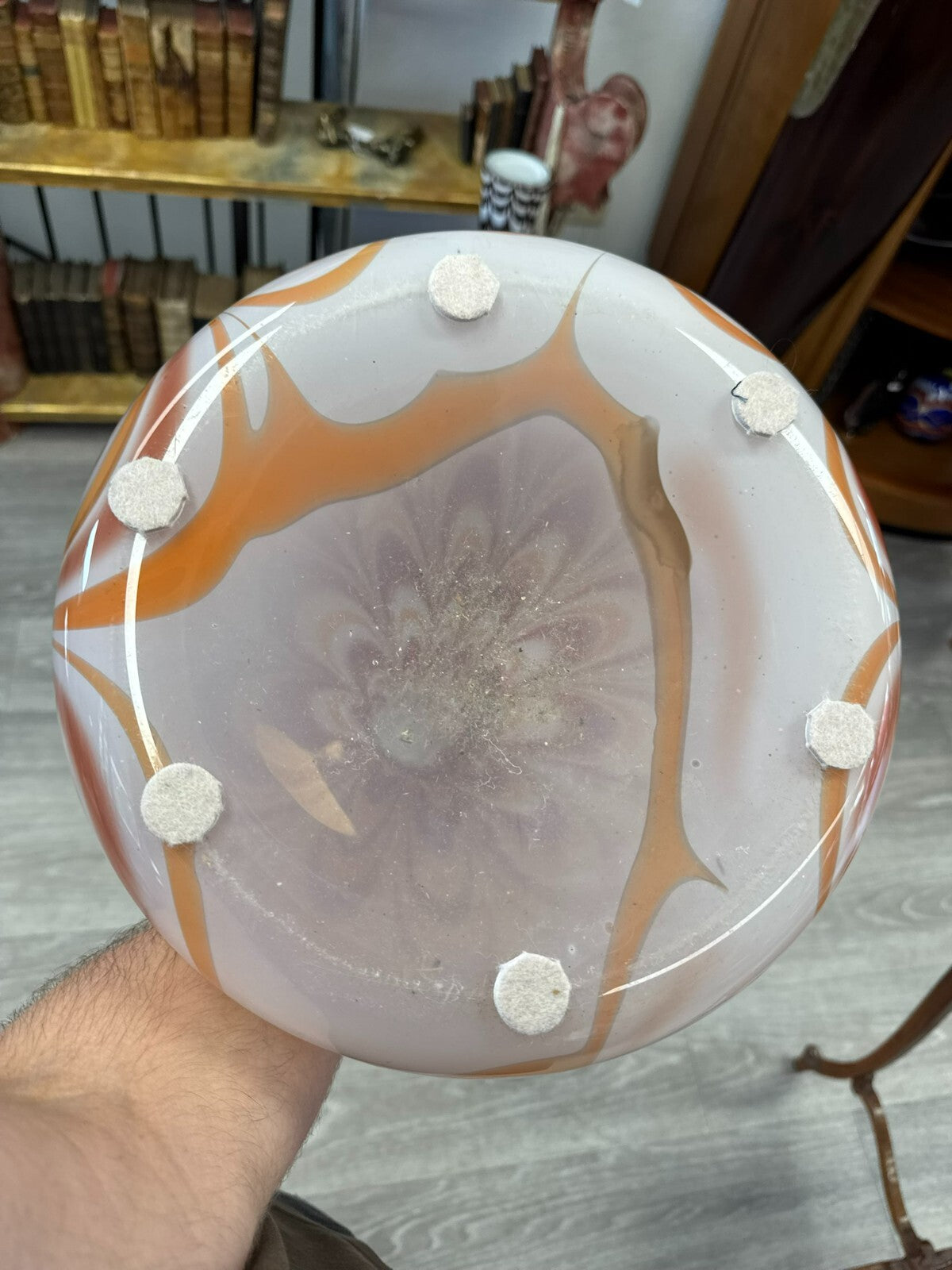 Vintage Bodenvase grosse Vase aus Glas Lollipop Space Age Schott Zwiesel 73x30cm