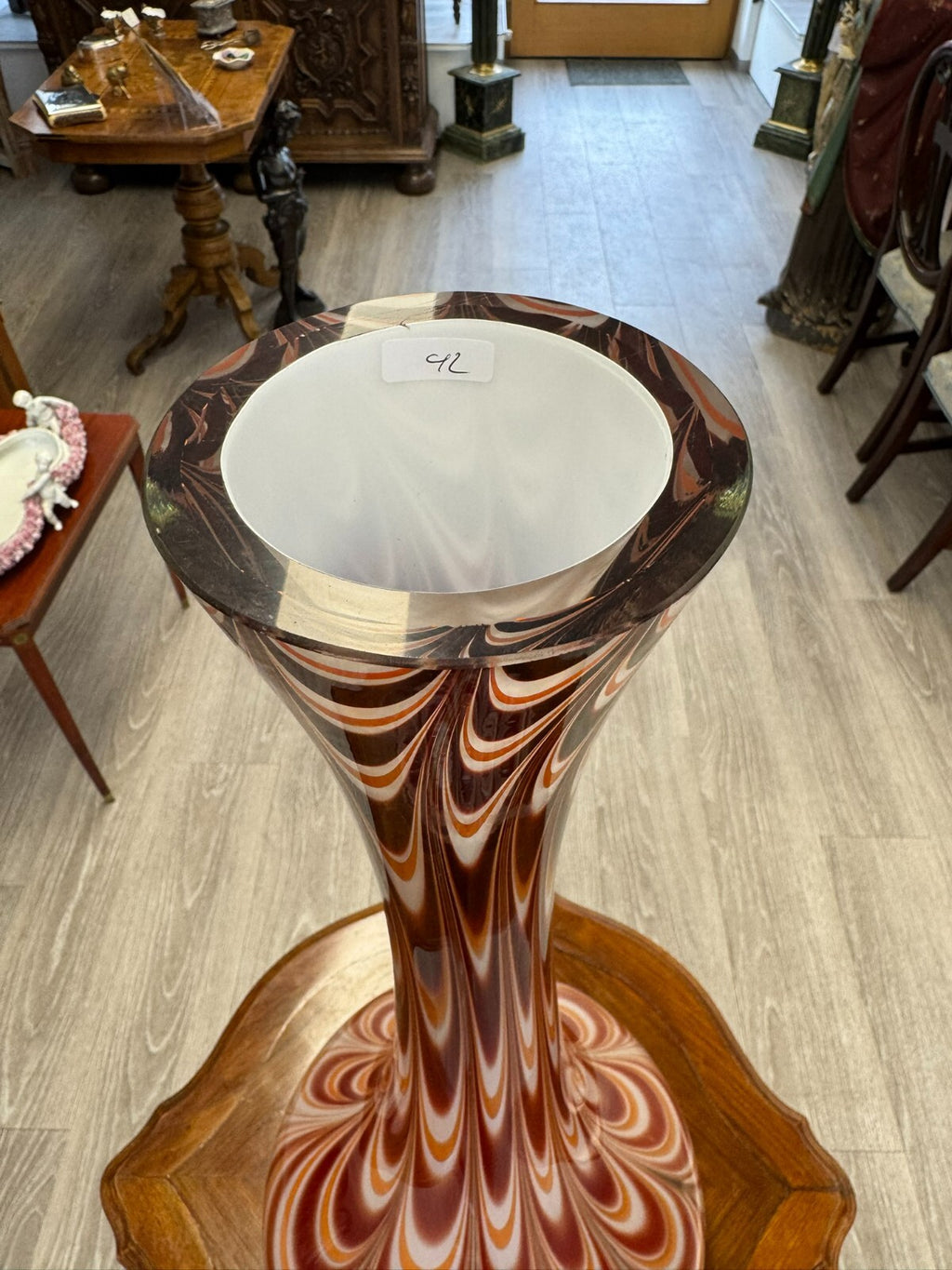 Vintage Bodenvase grosse Vase aus Glas Lollipop Space Age Schott Zwiesel 73x30cm
