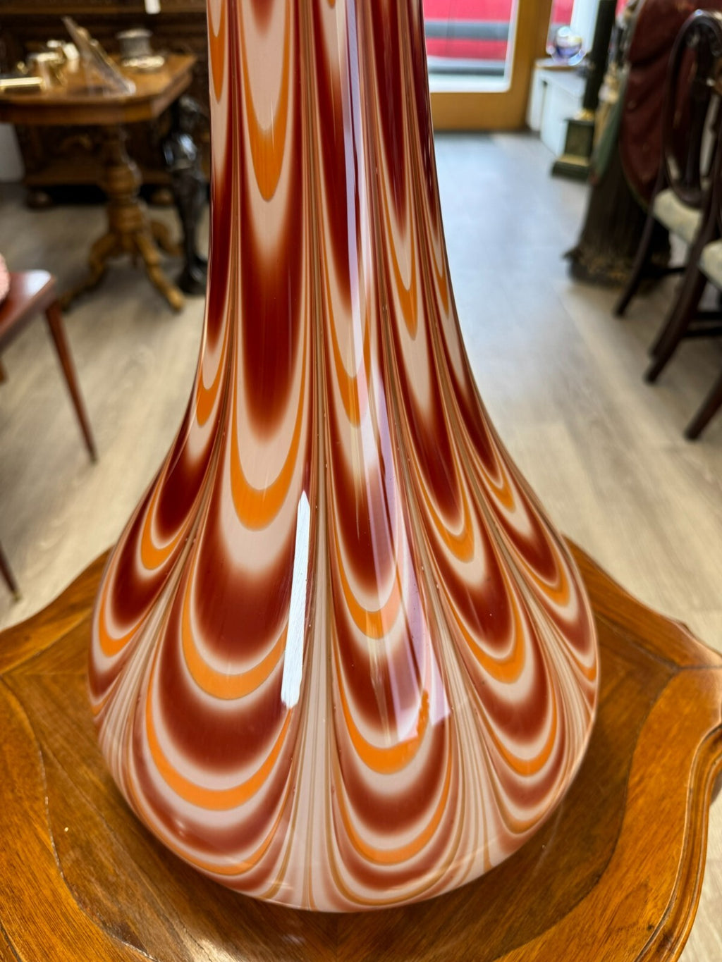 Vintage Bodenvase grosse Vase aus Glas Lollipop Space Age Schott Zwiesel 73x30cm