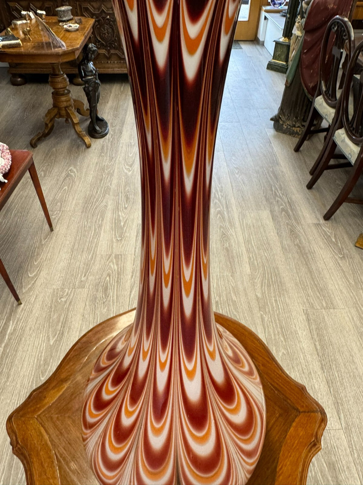 Vintage Bodenvase grosse Vase aus Glas Lollipop Space Age Schott Zwiesel 73x30cm