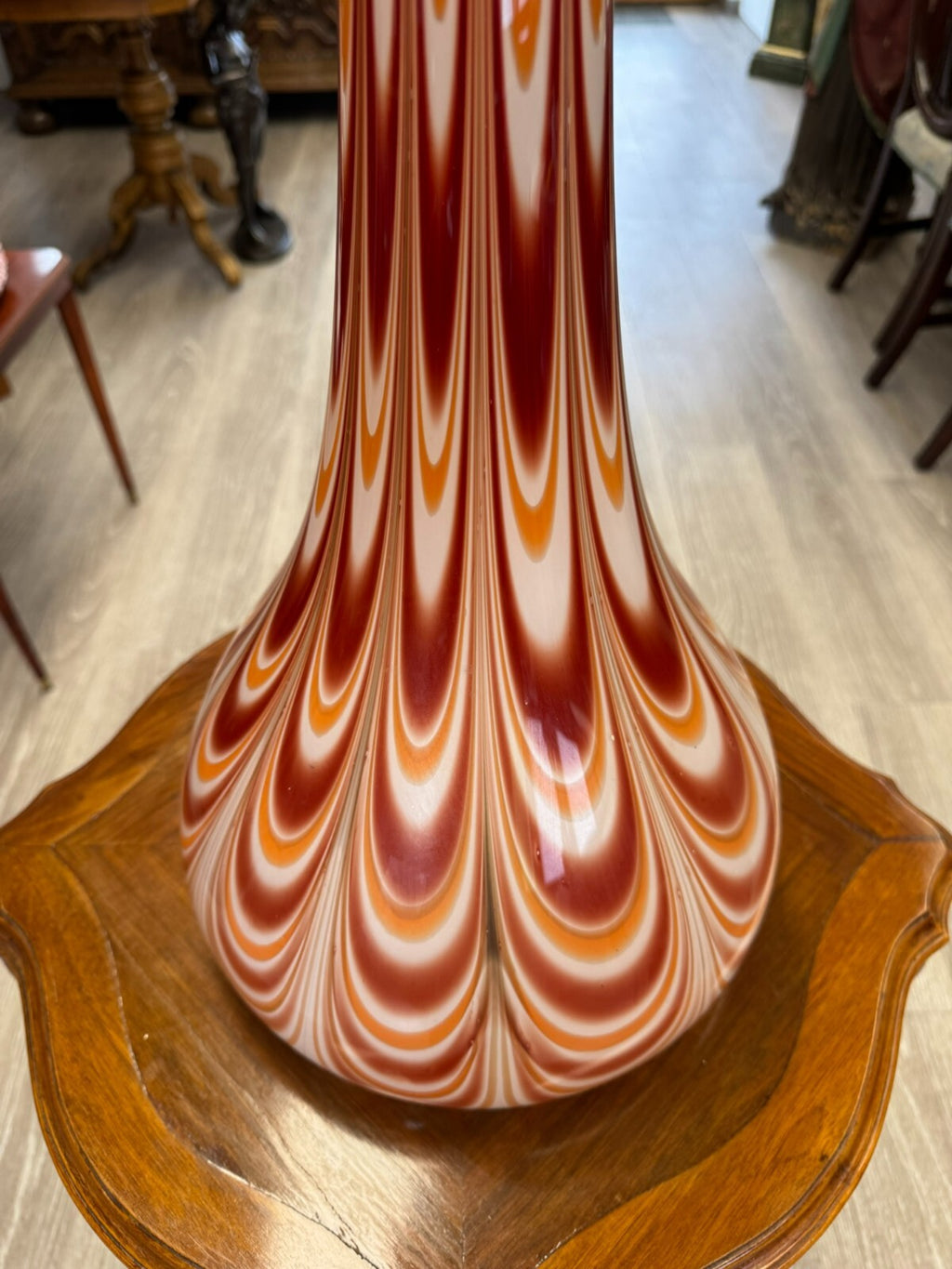 Vintage Bodenvase grosse Vase aus Glas Lollipop Space Age Schott Zwiesel 73x30cm