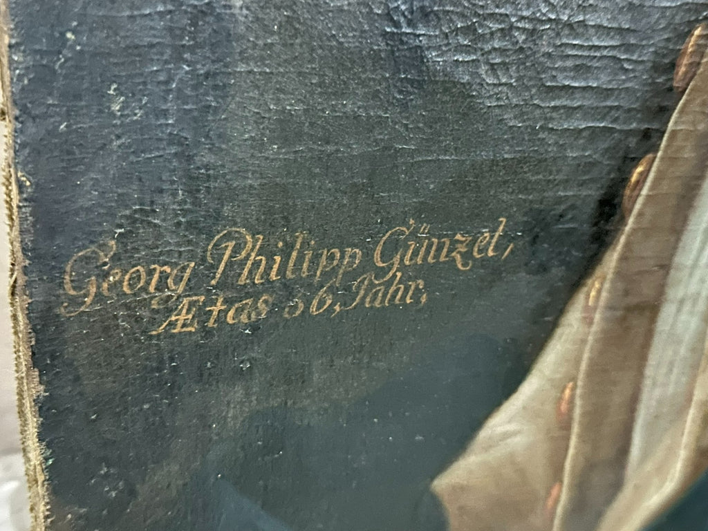 Antikes Ölgemälde Barock Gemälde Portrait des Georg Philipp Günzel 18 tes Jhdt