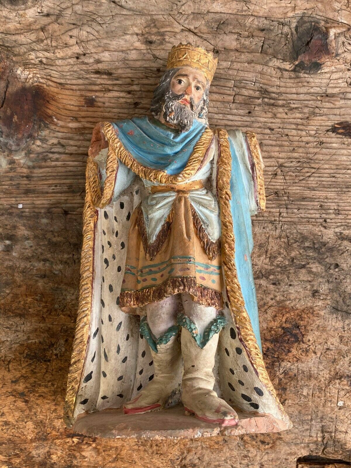 Neapolitanische Barock Figur König aus Terrakotta 18 tes Jhdt Italien Napoli