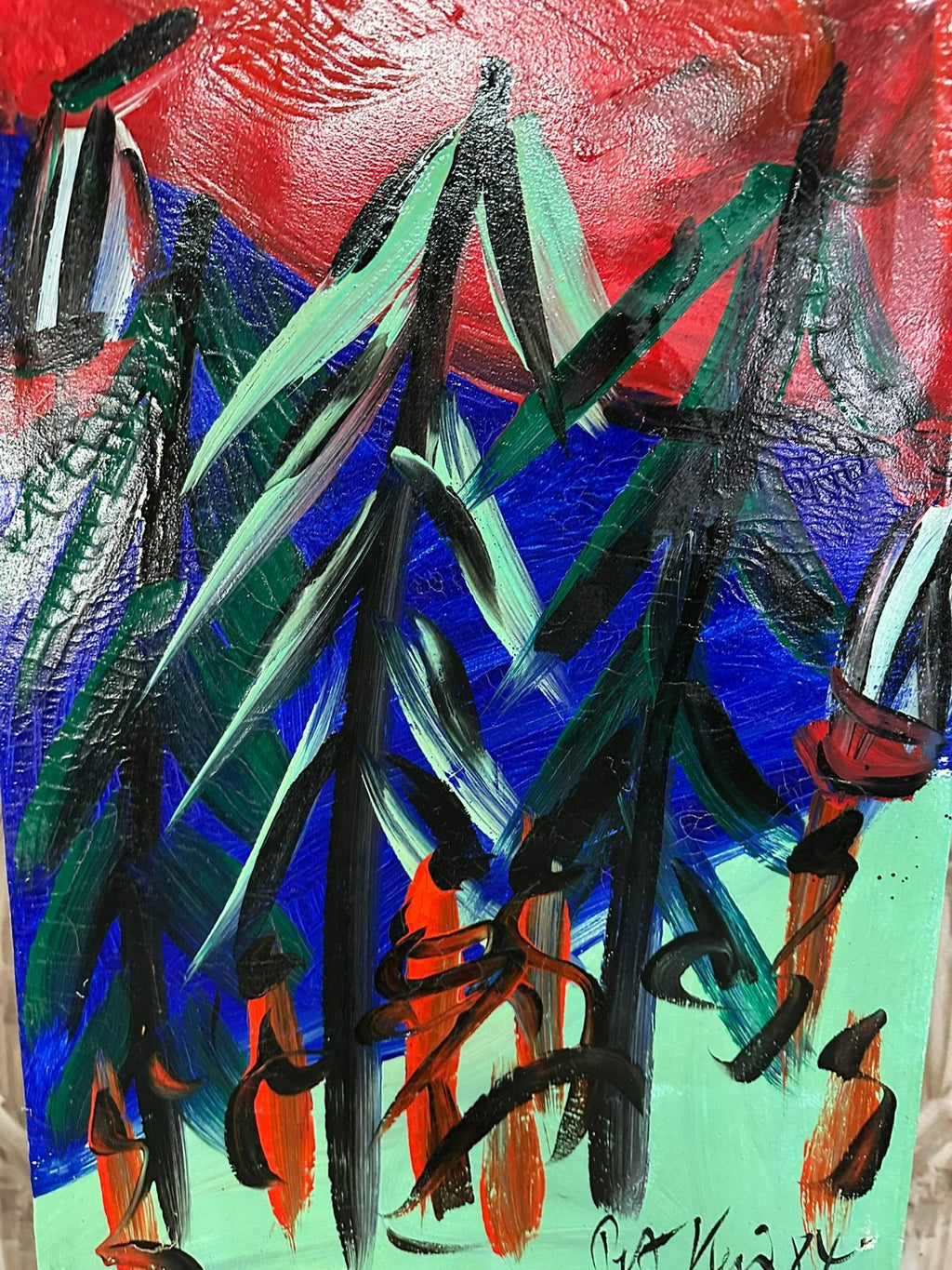 ALTES ACRYL GEMÄLDE PETER ROBERT KEIL ACRYGEMÄLDE 1984