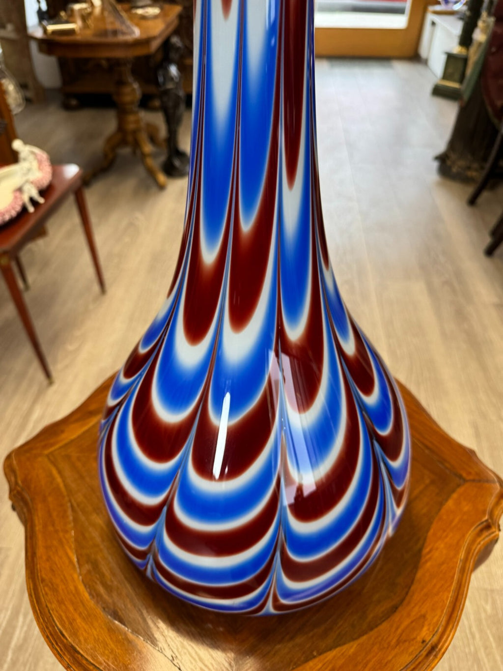 Vintage Bodenvase grosse Vase aus Glas Lollipop Space Age Schott Zwiesel 86x33cm