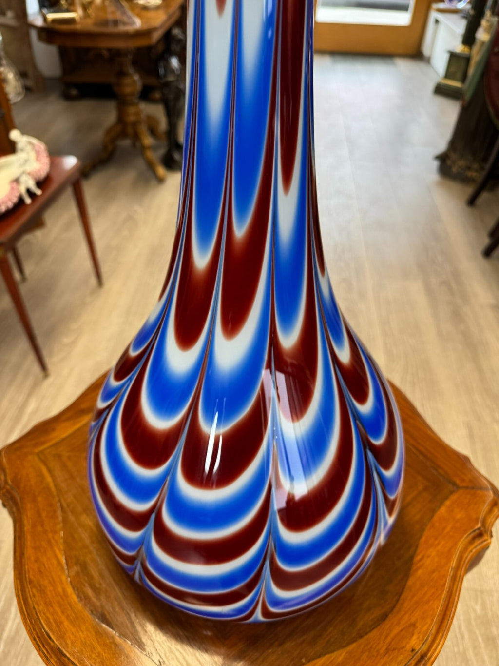 Vintage Bodenvase grosse Vase aus Glas Lollipop Space Age Schott Zwiesel 86x33cm