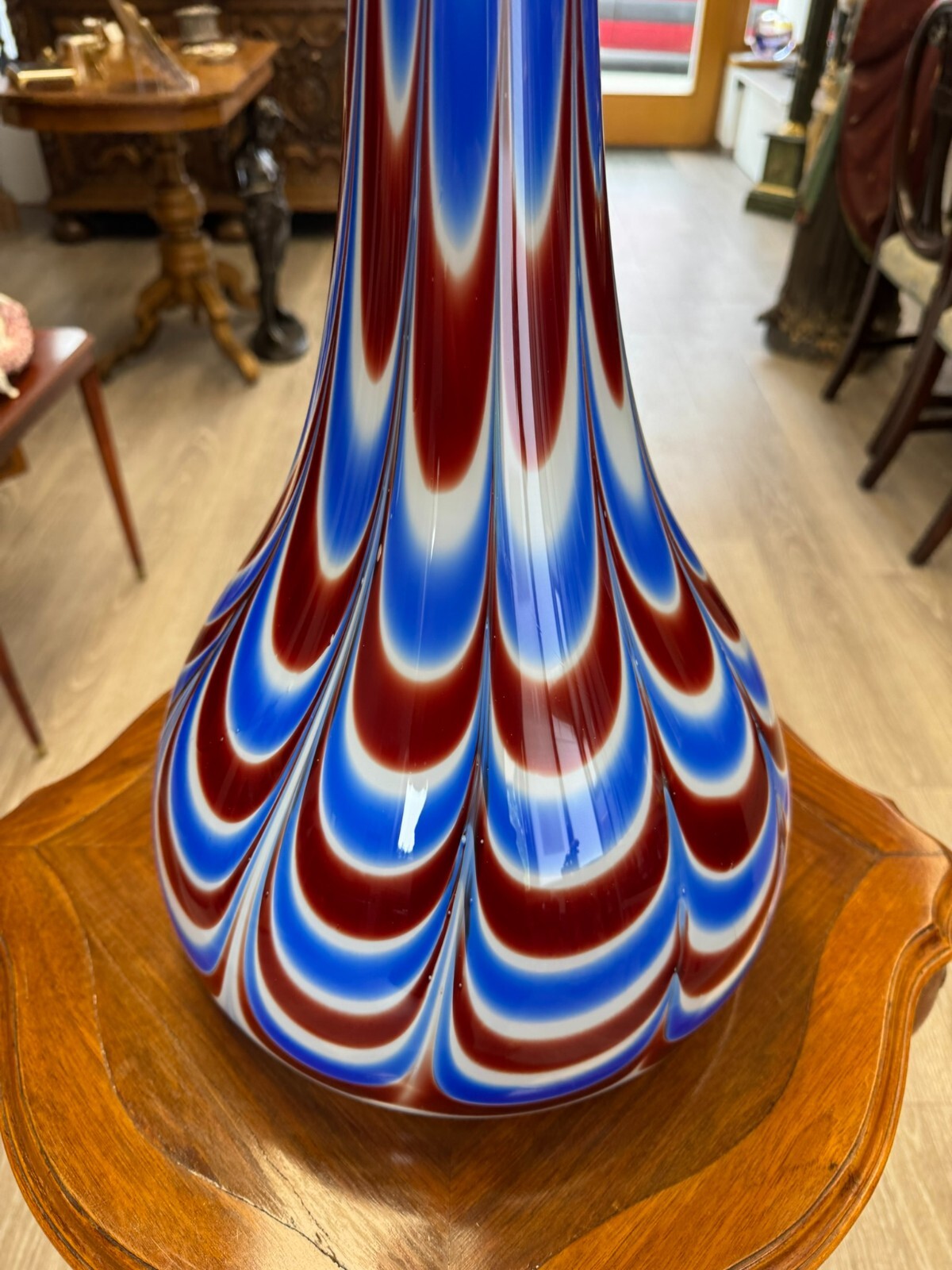 Vintage Bodenvase grosse Vase aus Glas Lollipop Space Age Schott Zwiesel 86x33cm