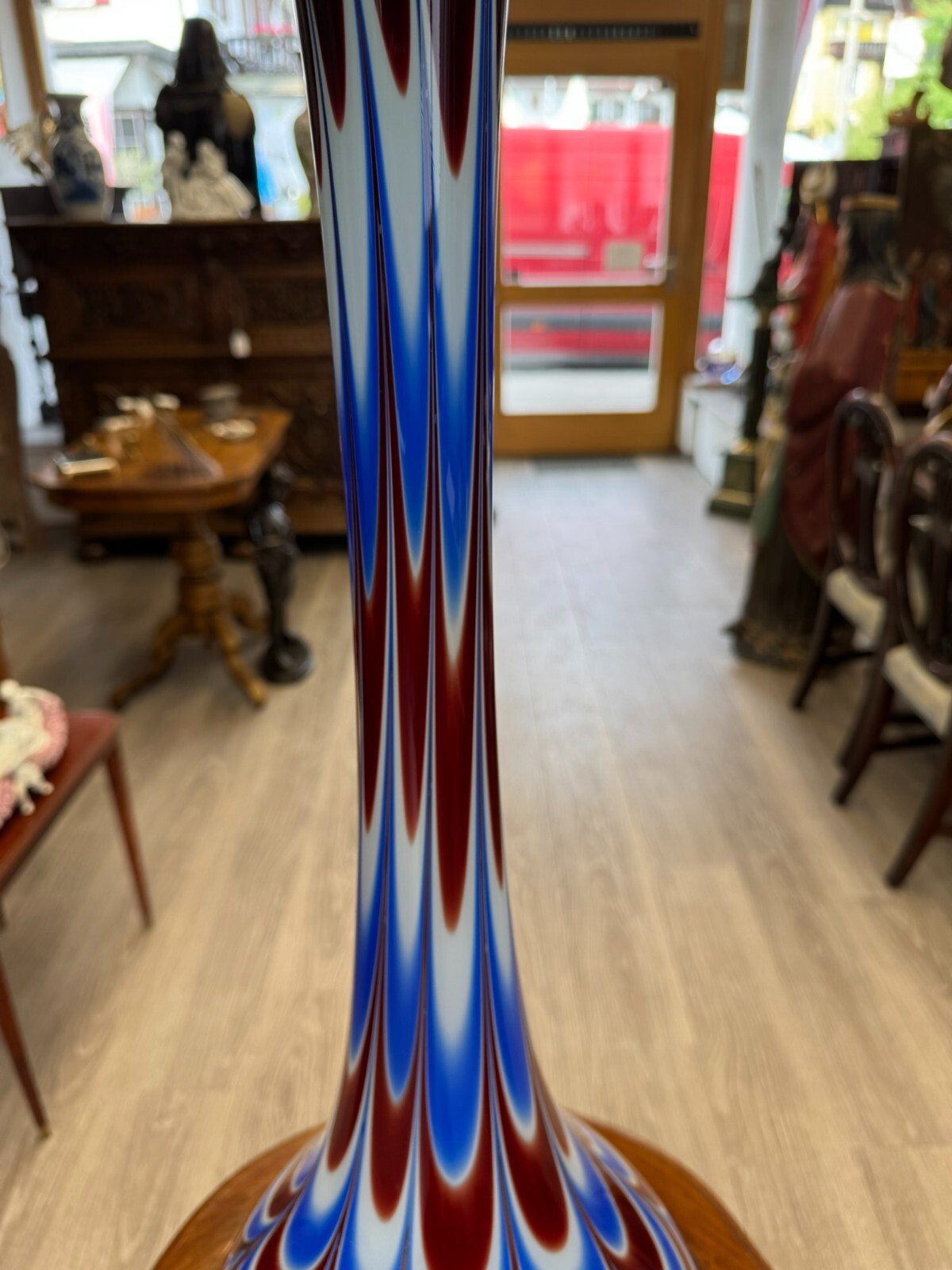 Vintage Bodenvase grosse Vase aus Glas Lollipop Space Age Schott Zwiesel 86x33cm