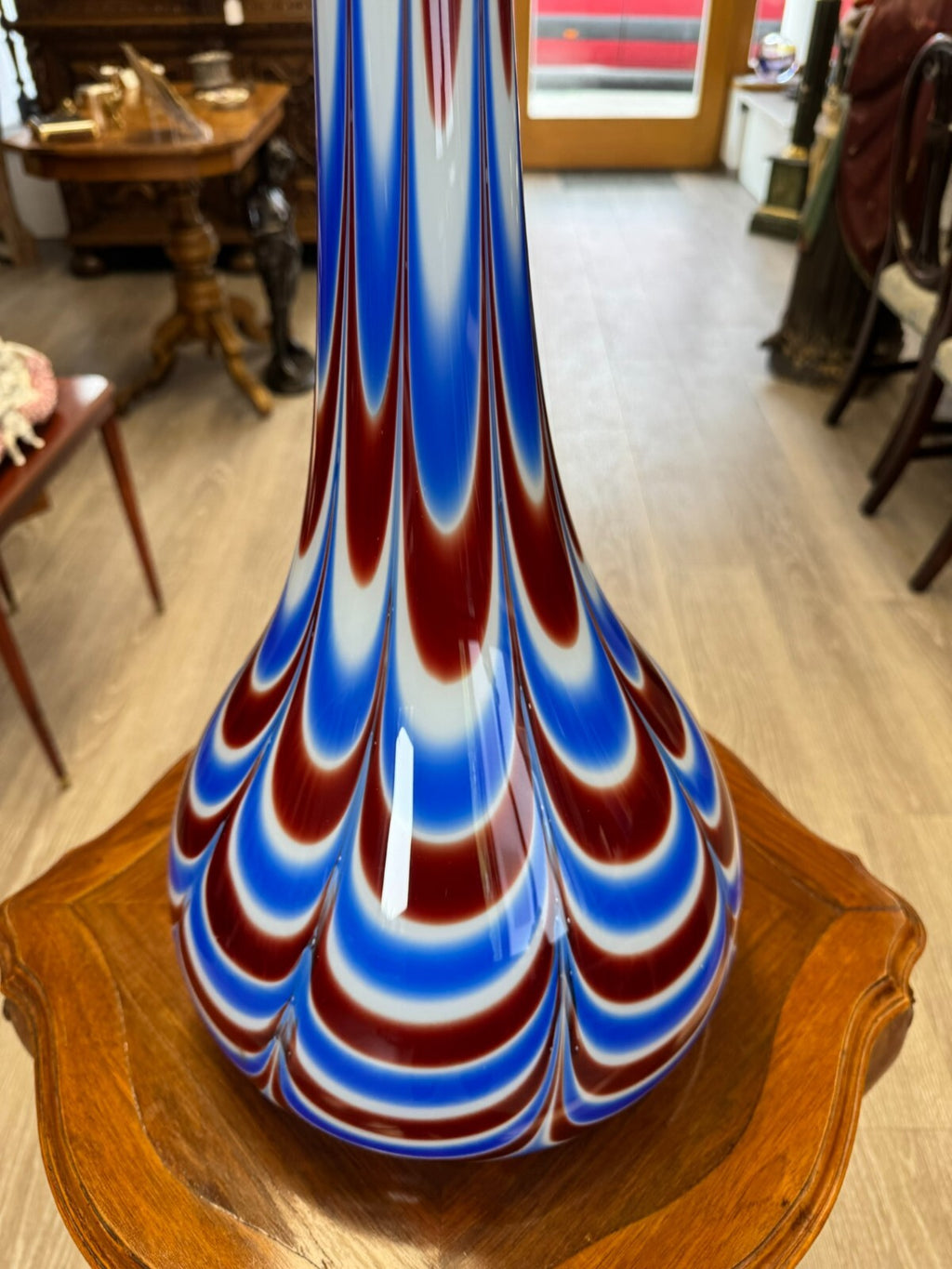 Vintage Bodenvase grosse Vase aus Glas Lollipop Space Age Schott Zwiesel 86x33cm