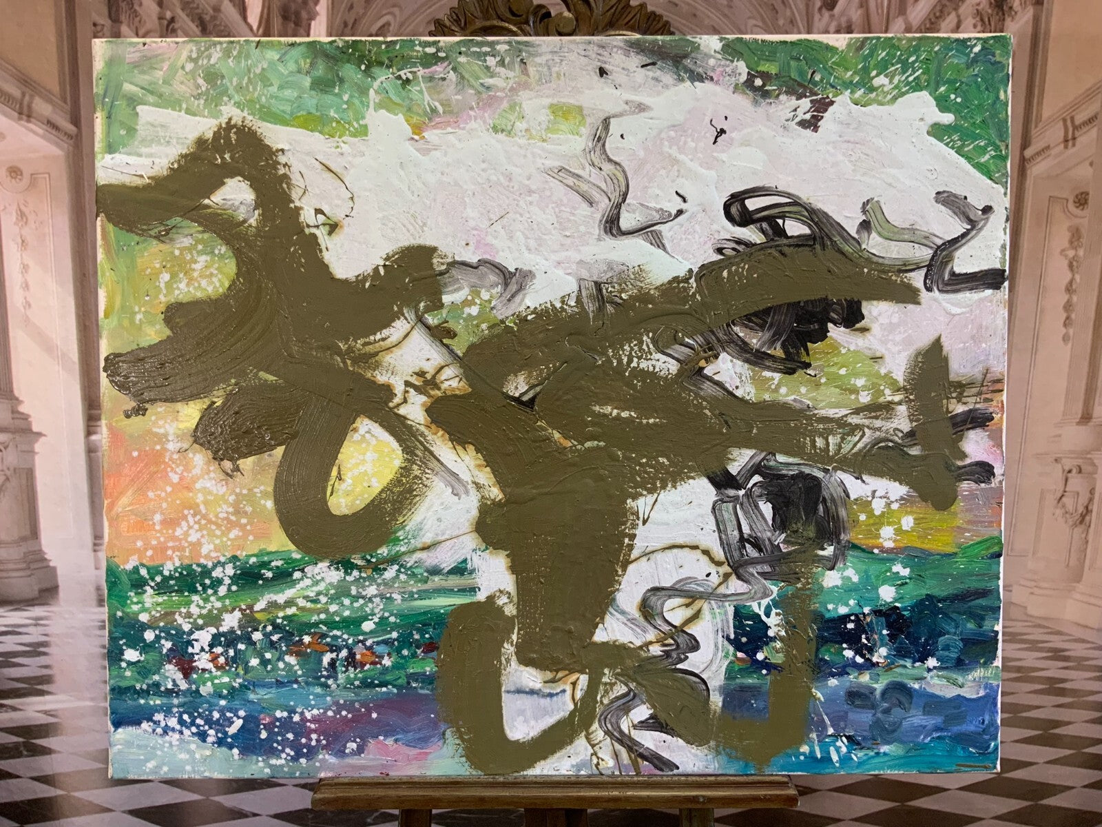 Acrylgemälde Modern grosses Gemälde von Waldemar Kufner (1940-2016) 110x90cm
