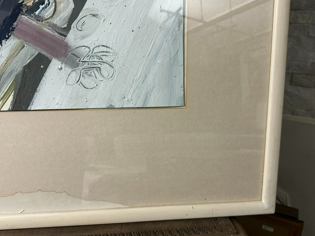 Peter Casagrande (1946) Acryl Gemälde vor der Geburt von 1984