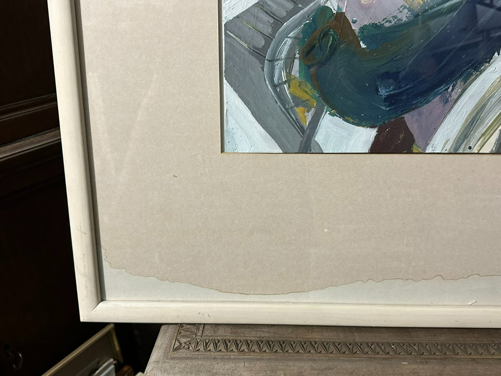 Peter Casagrande (1946) Acryl Gemälde vor der Geburt von 1984
