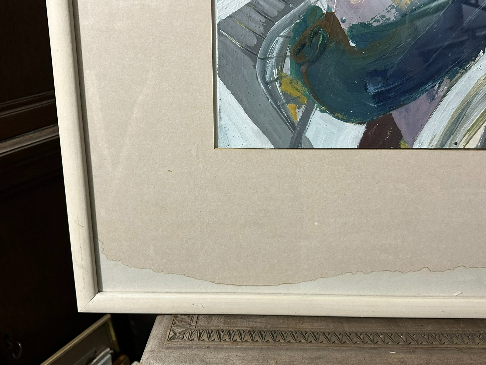 Peter Casagrande (1946) Acryl Gemälde vor der Geburt von 1984