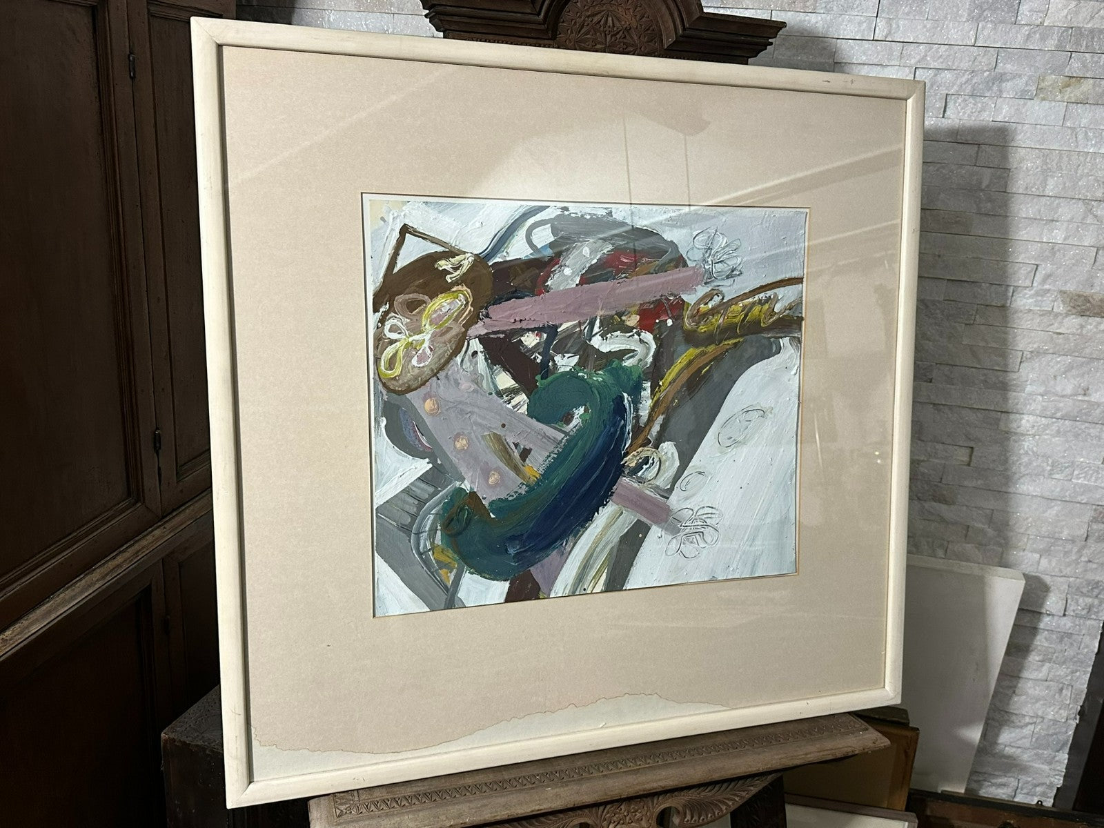 Peter Casagrande (1946) Acryl Gemälde vor der Geburt von 1984