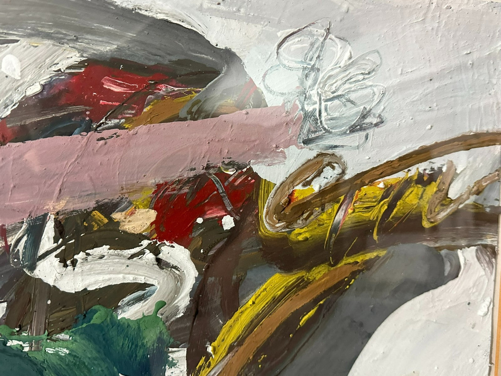 Peter Casagrande (1946) Acryl Gemälde vor der Geburt von 1984