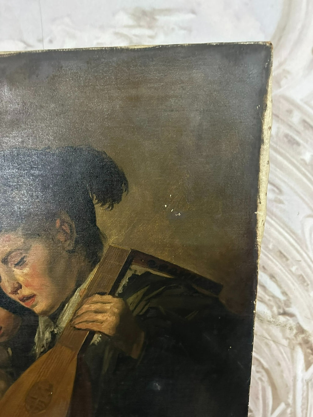 Antikes Ölgemälde nach Franz Hals die Musikanten Kinder