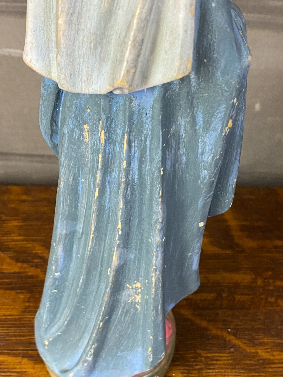 Heiligenfigur Heilige Maria mit dem Jesuskind Holz handbemalt Polychromie 28cm