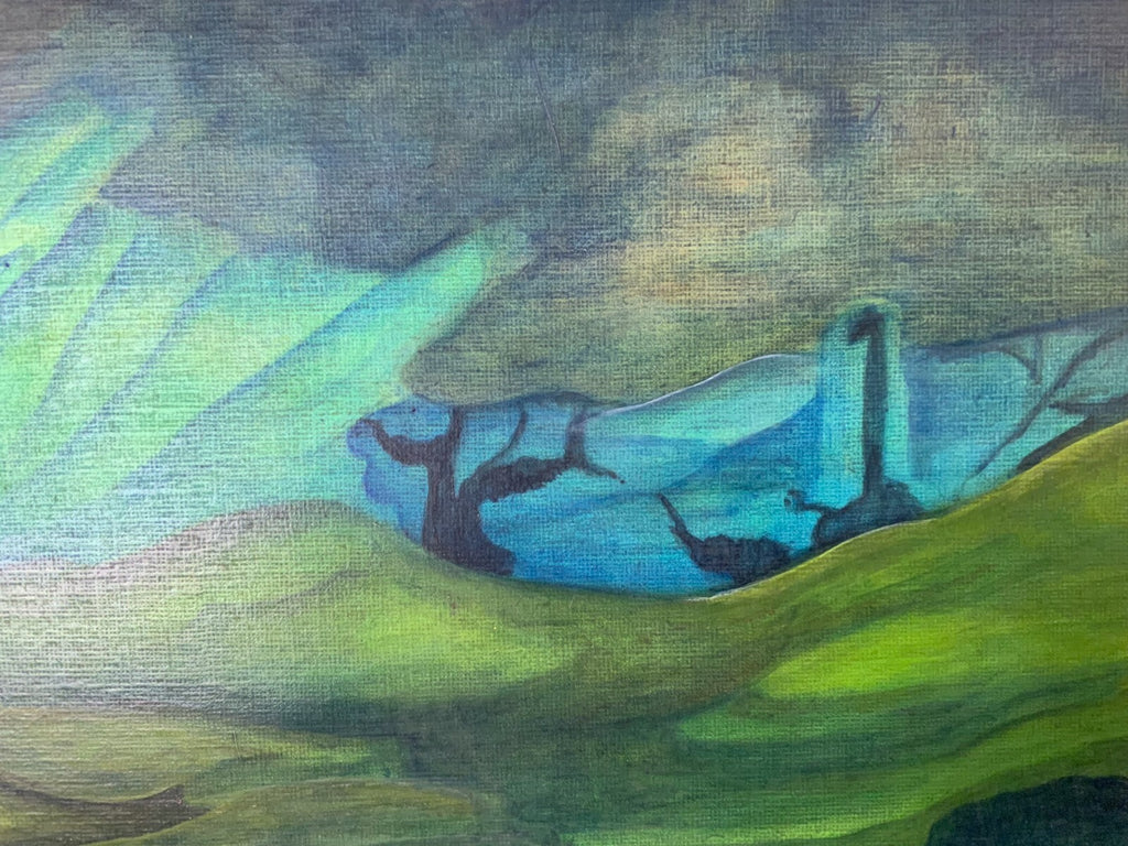 Ölgemälde Surrealistische Landschaft Gemälde von Waldemar Kufner (1940-2016)