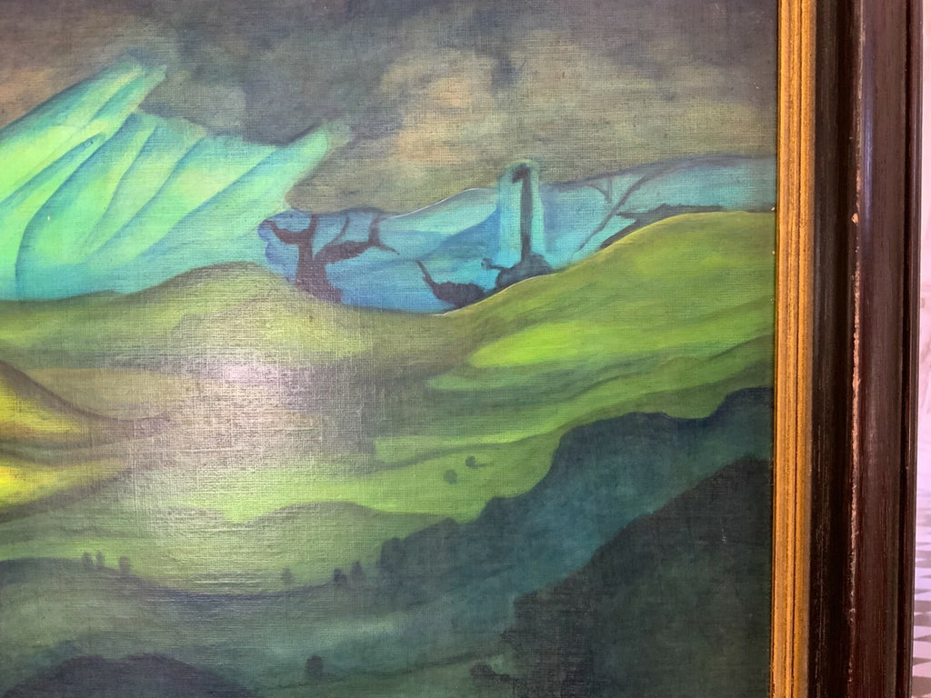 Ölgemälde Surrealistische Landschaft Gemälde von Waldemar Kufner (1940-2016)