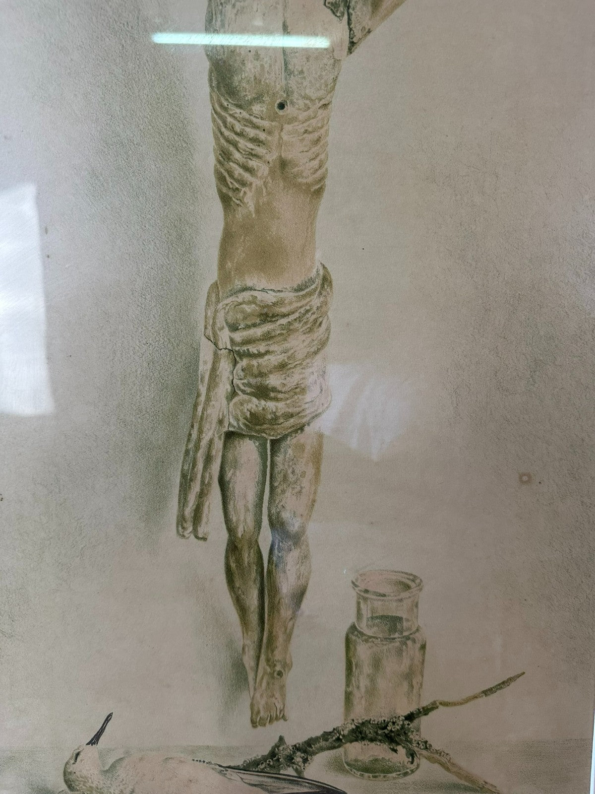 Wim Schuhmacher (1894-1986) grosse Lithografie Stillleben mit Jesus Korpus