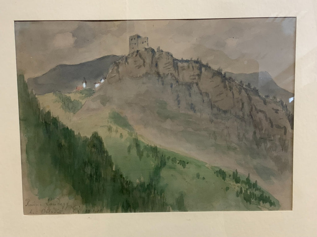 Aquarell Ruine Landegg von Otto Seitz (1846-1912)