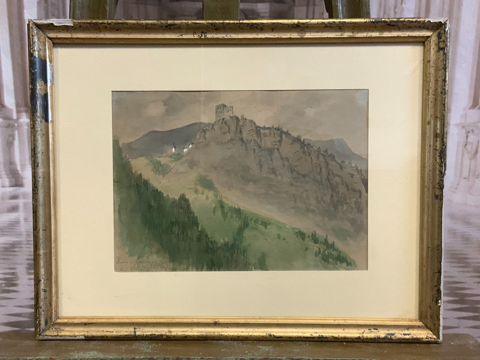Aquarell Ruine Landegg von Otto Seitz (1846-1912)