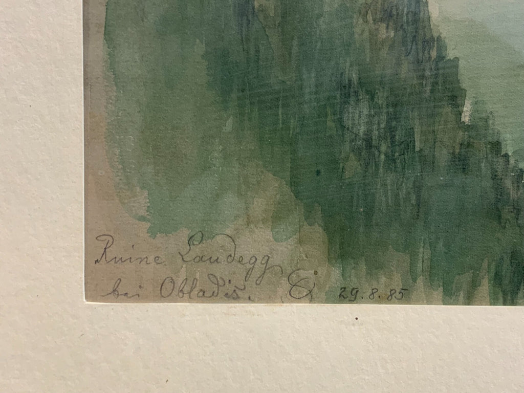 Aquarell Ruine Landegg von Otto Seitz (1846-1912)