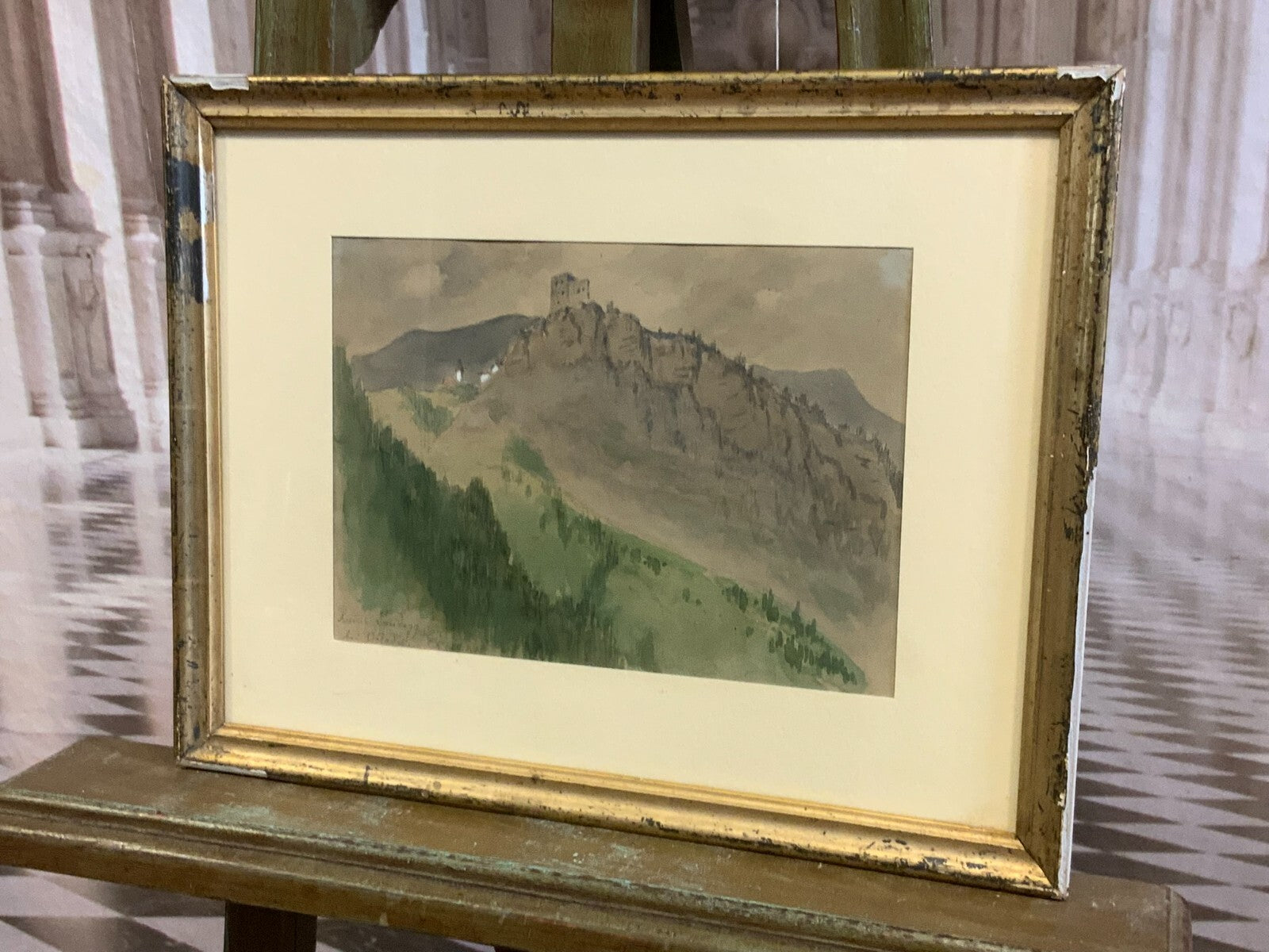 Aquarell Ruine Landegg von Otto Seitz (1846-1912)