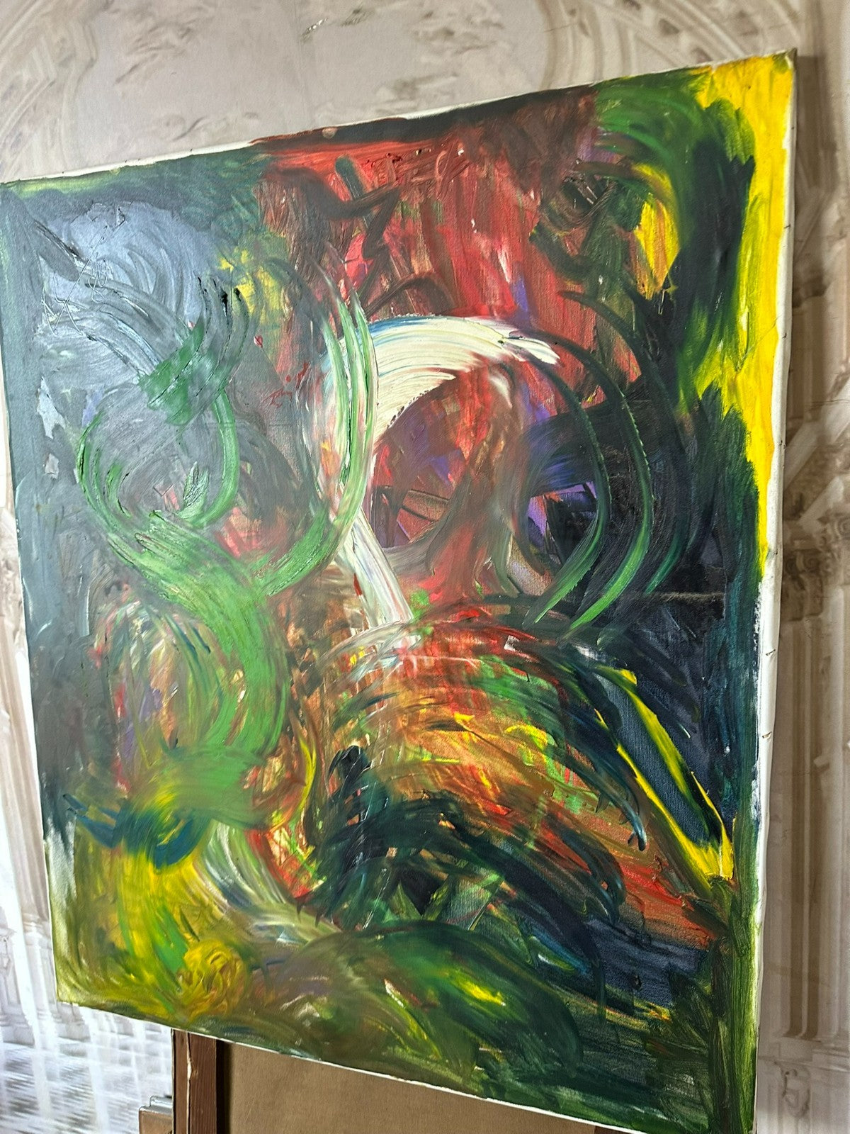 100x120cm grosses Modernes Ölgemälde signiert und datiert 1986