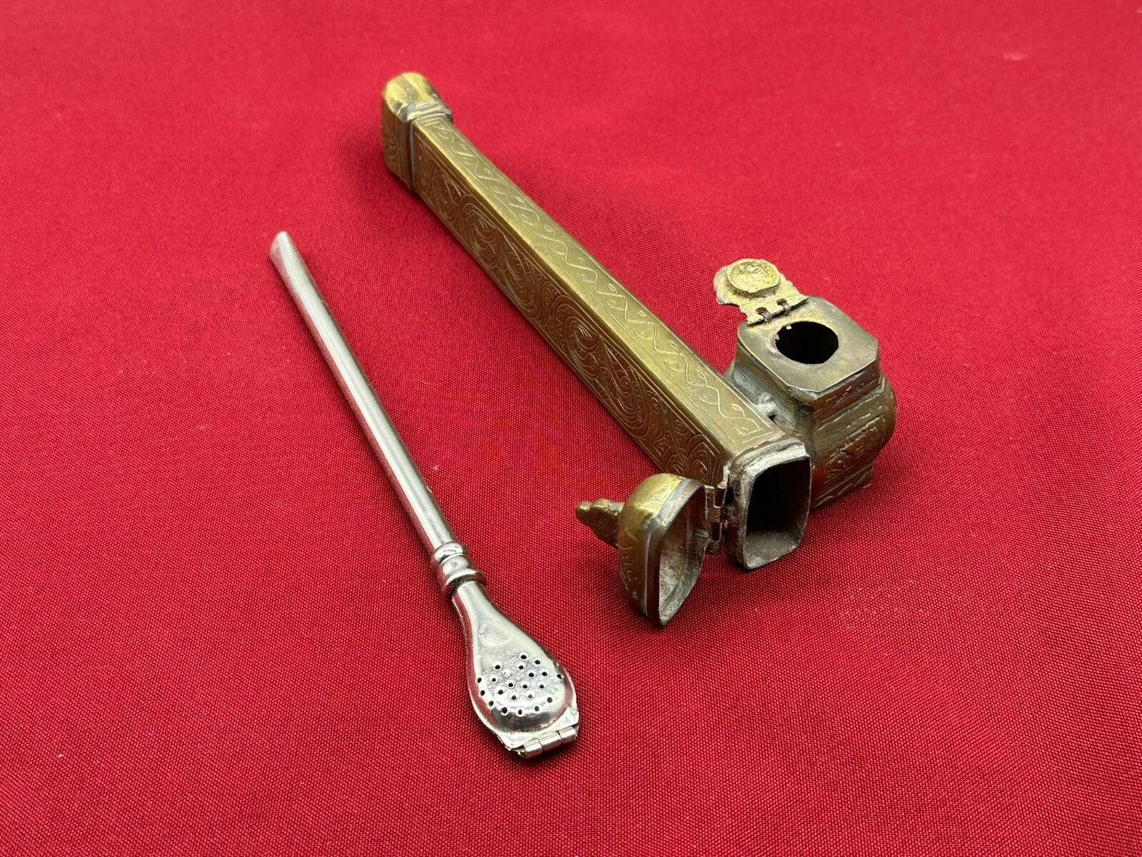 Antikes Osmanisches Reiseset Etui für Schreibfeder und Tinte