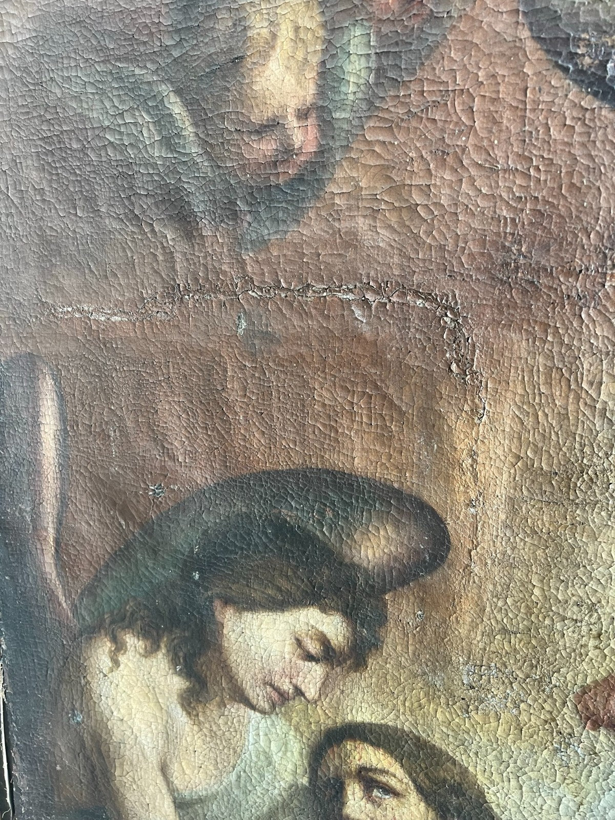 Barock Gemälde 18 tes Jh Altartafel Jesus mit Engeln 160x224cm