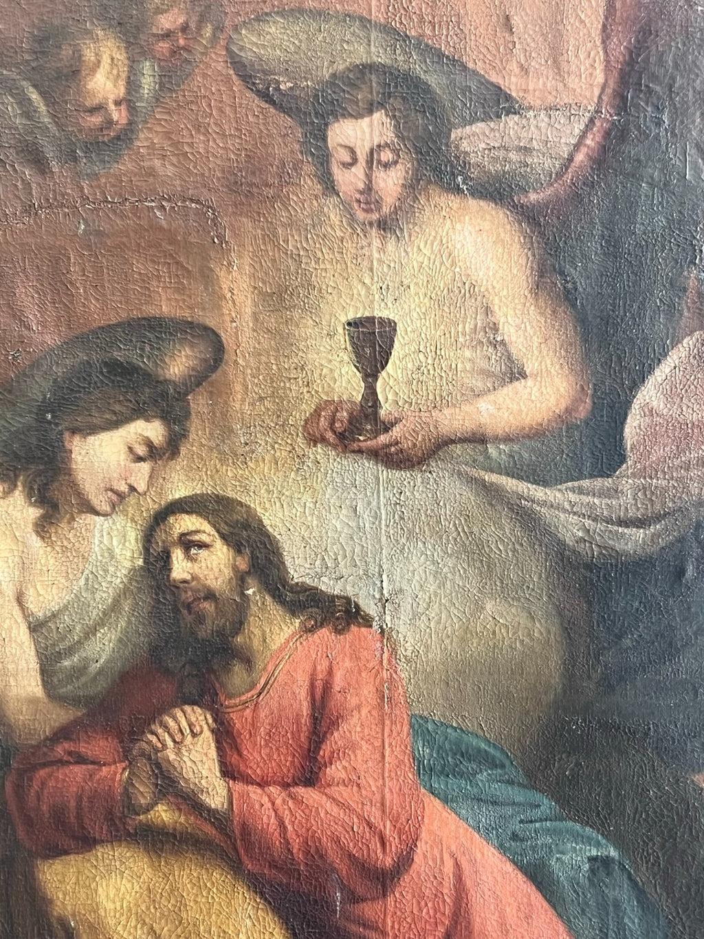 Barock Gemälde 18 tes Jh Altartafel Jesus mit Engeln 160x224cm