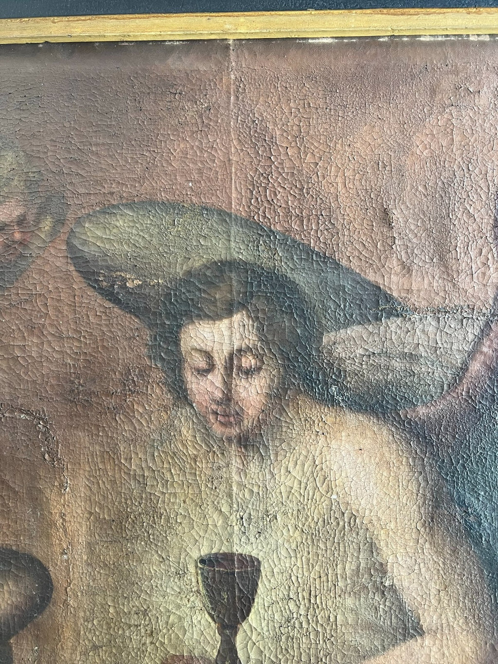 Barock Gemälde 18 tes Jh Altartafel Jesus mit Engeln 160x224cm