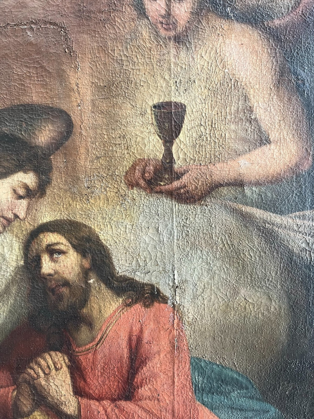 Barock Gemälde 18 tes Jh Altartafel Jesus mit Engeln 160x224cm