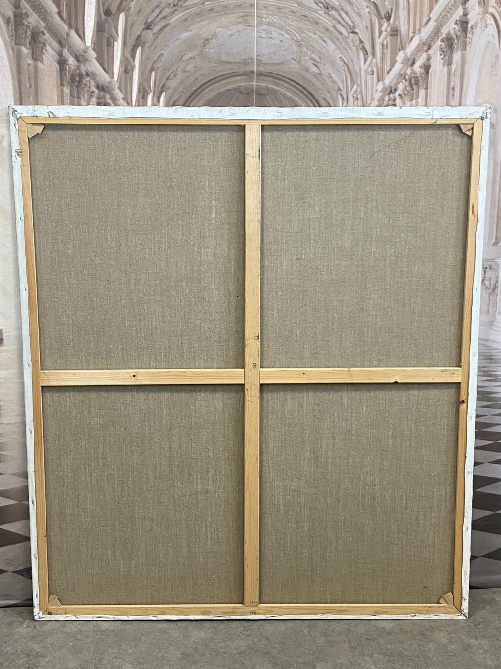 Xxxl Gemälde Acrylgemälde auf Leinwand 130x150cm Blumen auf Säule