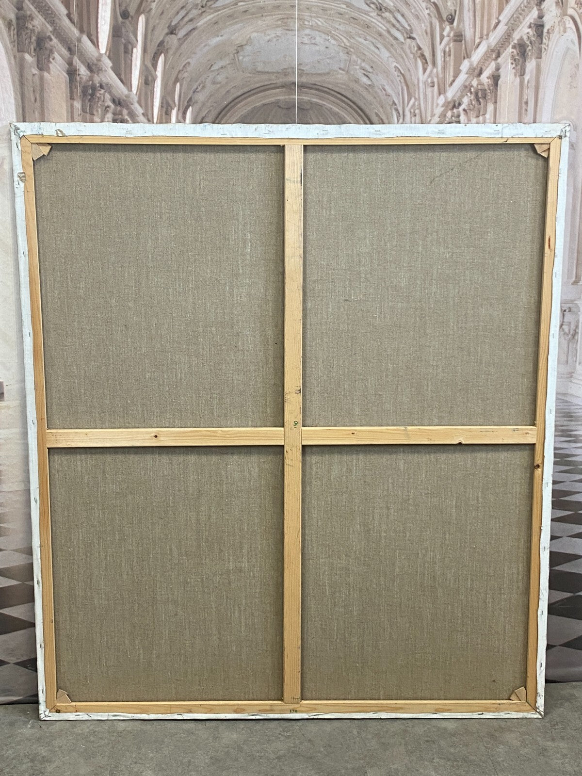 Xxxl Gemälde Acrylgemälde auf Leinwand 130x150cm Blumen auf Säule