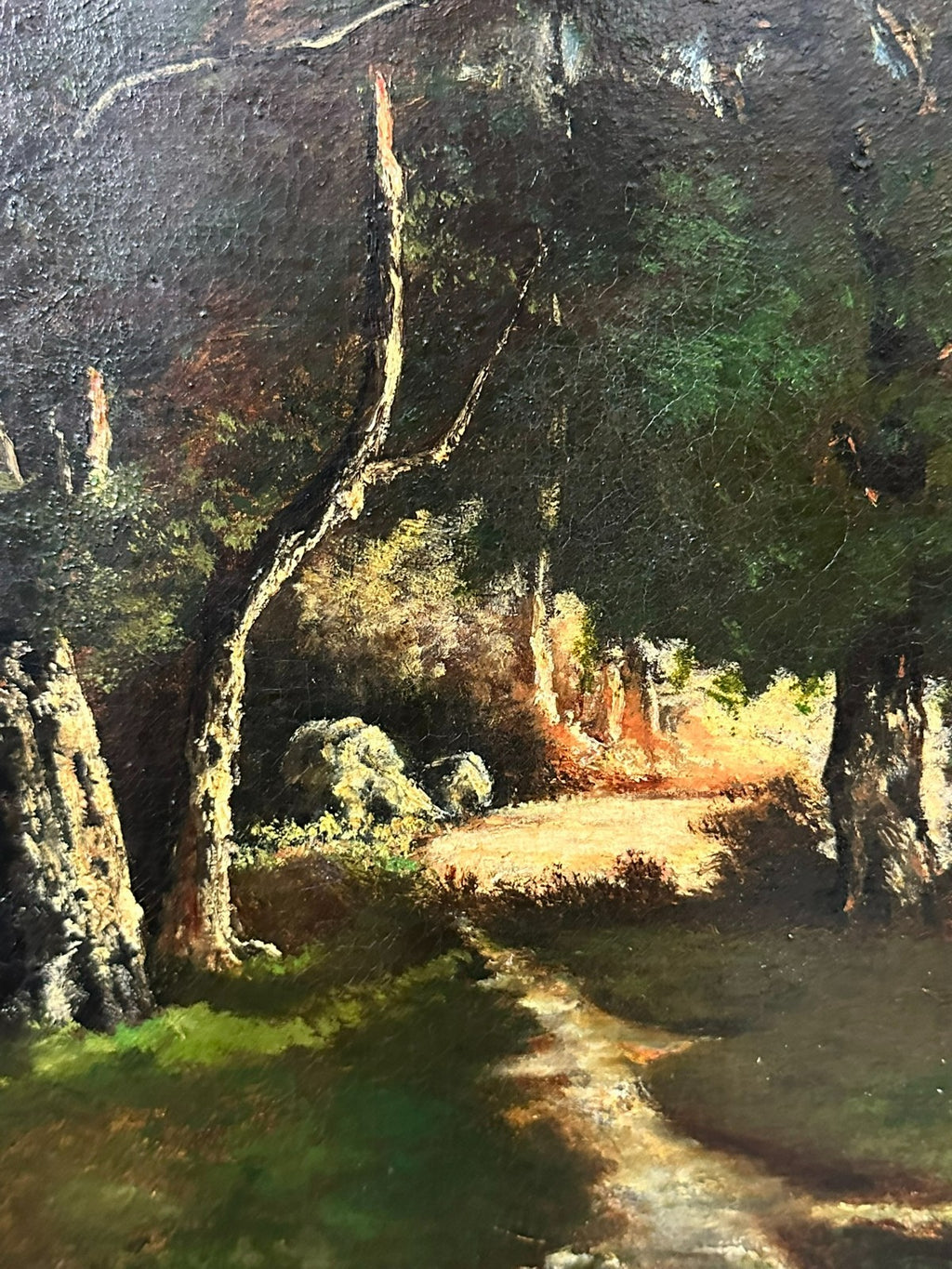 Antikes Ölgemälde um 1893 die Lichtung Jacques Martin (1844-1919)