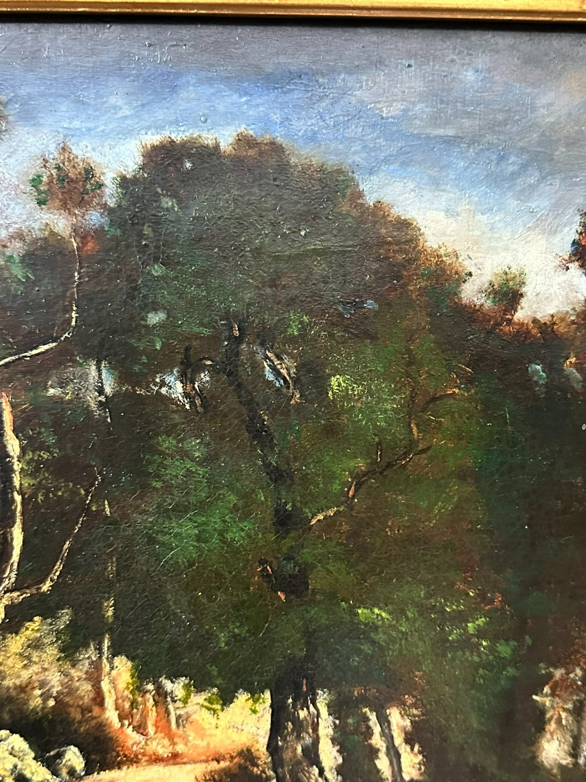 Antikes Ölgemälde um 1893 die Lichtung Jacques Martin (1844-1919)