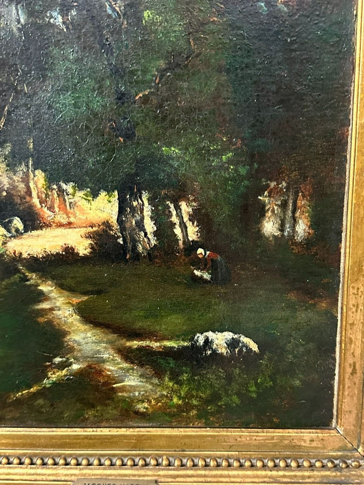 Antikes Ölgemälde um 1893 die Lichtung Jacques Martin (1844-1919)