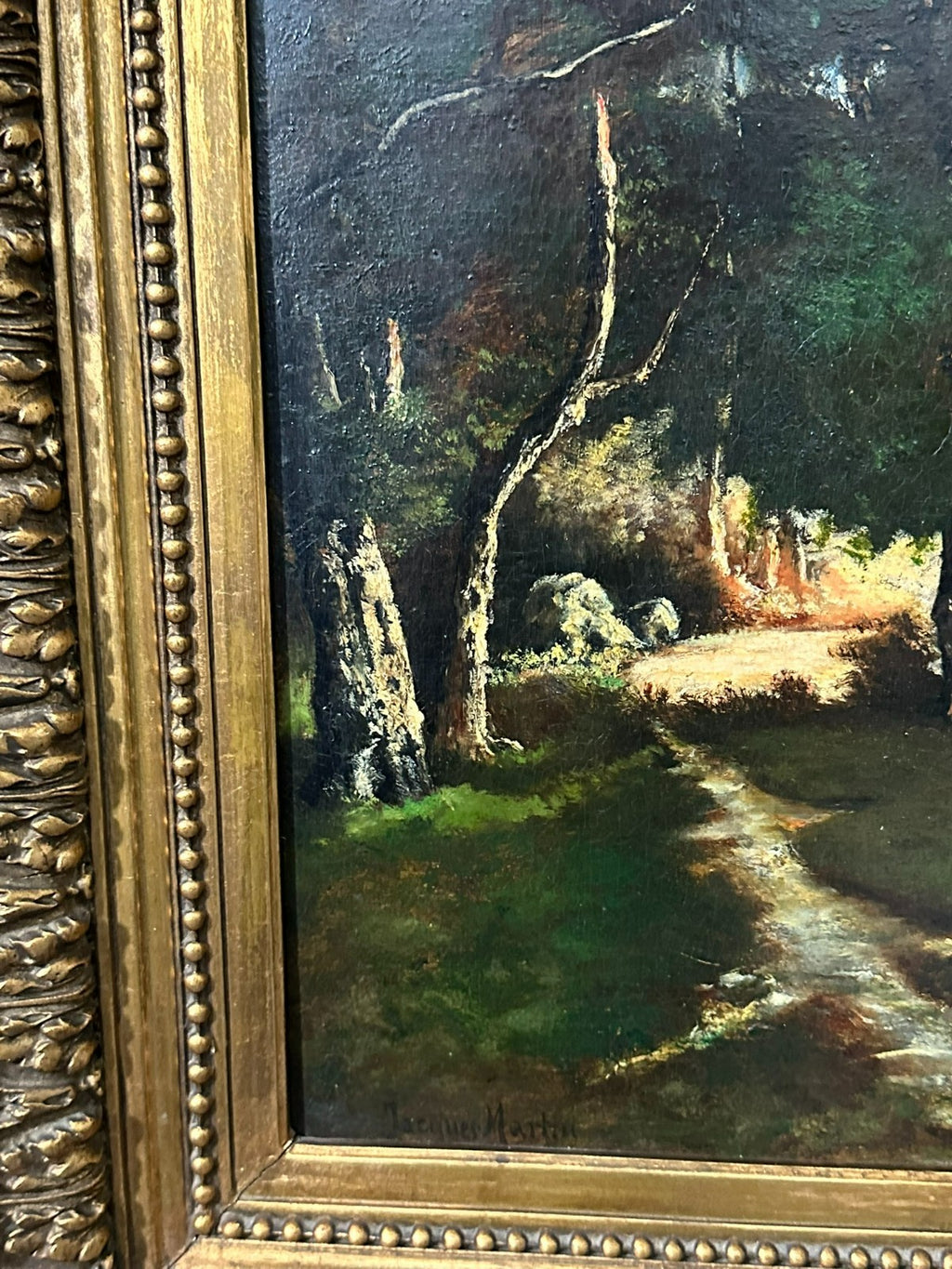Antikes Ölgemälde um 1893 die Lichtung Jacques Martin (1844-1919)