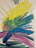 AQUARELL ABSTRAKTE KOMPOSITION GEMÄLDE GROSSFORMAT 71x101cm VON ANATOLI KMARA