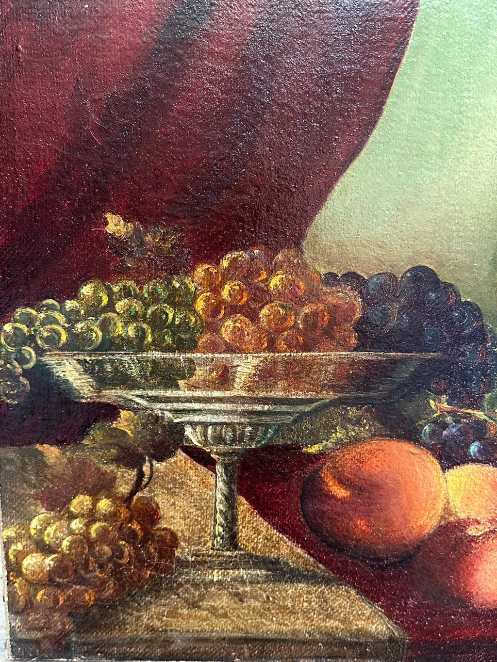 Lahner antikes Ölgemälde auf Leinwand Obst Stillleben