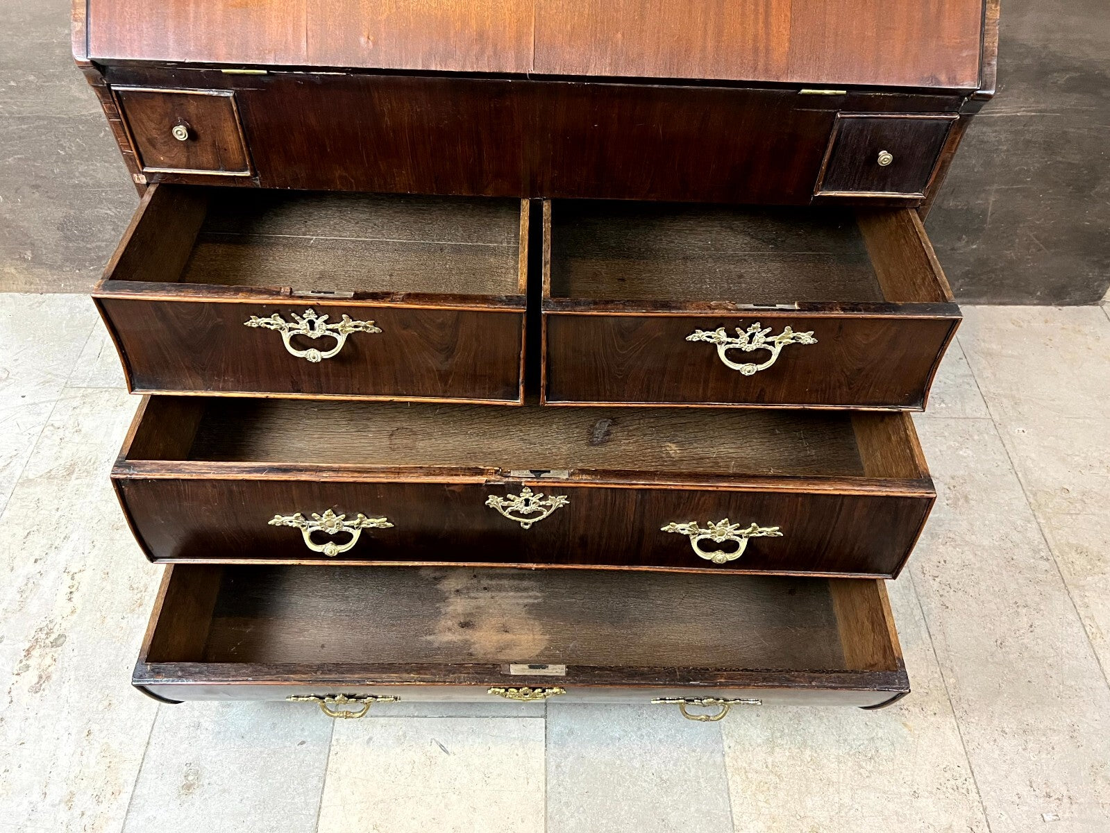Barocksekretär Sekretär Louis Xv antik um 1760 Mahagoni Furnier