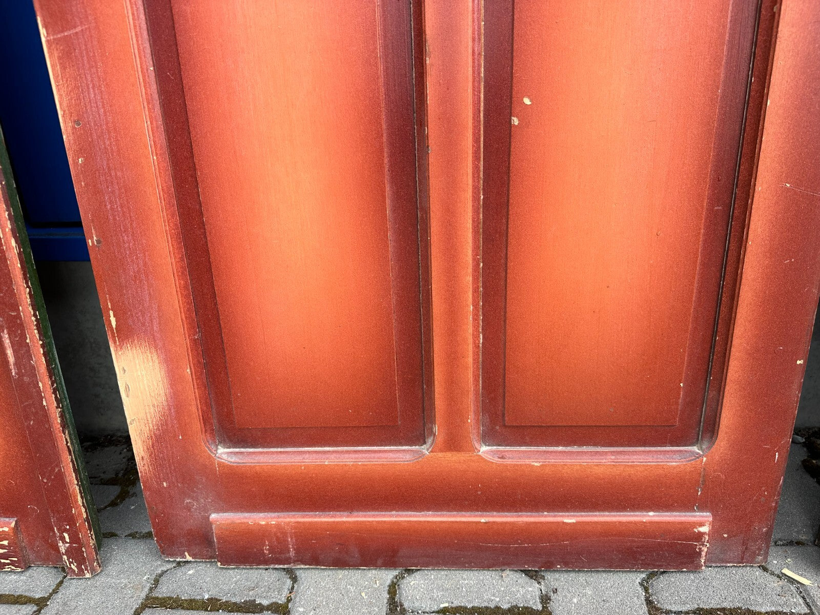 3x antike Tür Innentür mit Glasscheibe Ätzdekor um 1900 Jugendstil Vögel Amphore