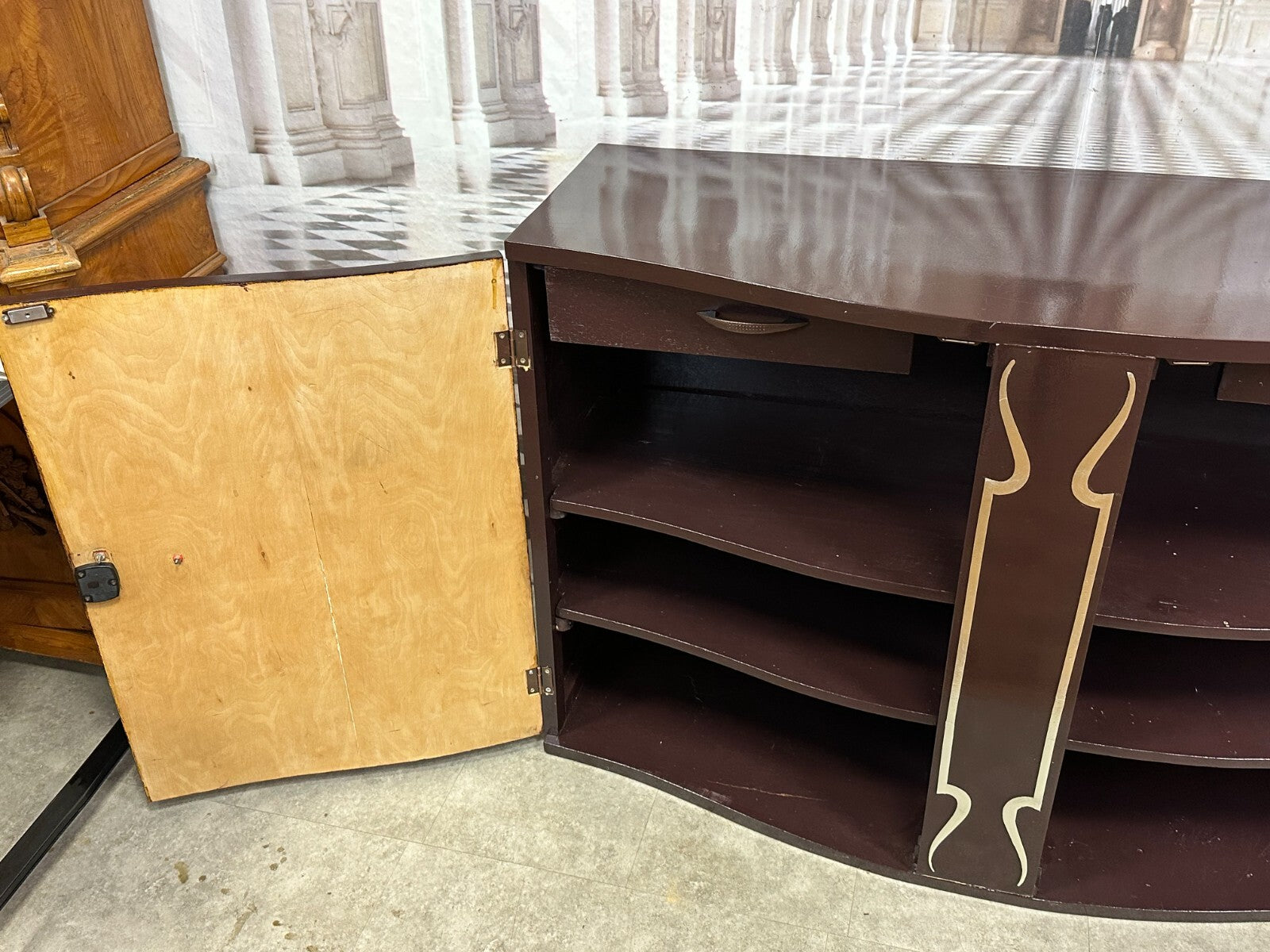 Sideboard Kommode Marke Eigenbau massive Metall Griffe